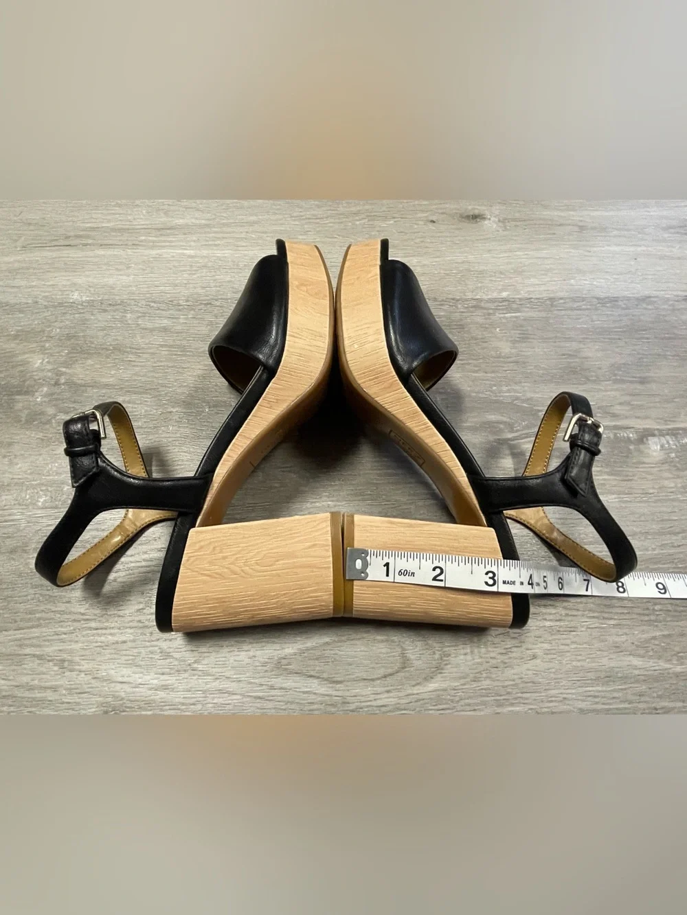 NWOT Naturalizer Lilly Black Platform Block Heel Sandals Size 10W